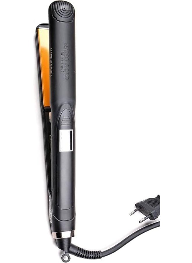 tornado gold Professional hair straightener with double-layer technology | Superior straightening with 6 heat settings | Equipped with a precise digital display | Complete styling tool with a heat-resistant case - Image 1