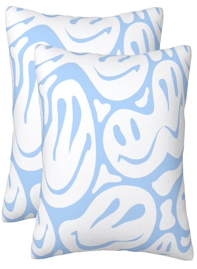 Pecfamly Cute Light Blue Room Bedroom Decor Aesthetic Cool Throw Pillows for Teen Girls, Cute Teen Room Decor Aesthetic (18"X18", Set of 2, No Inserts) - Image 1