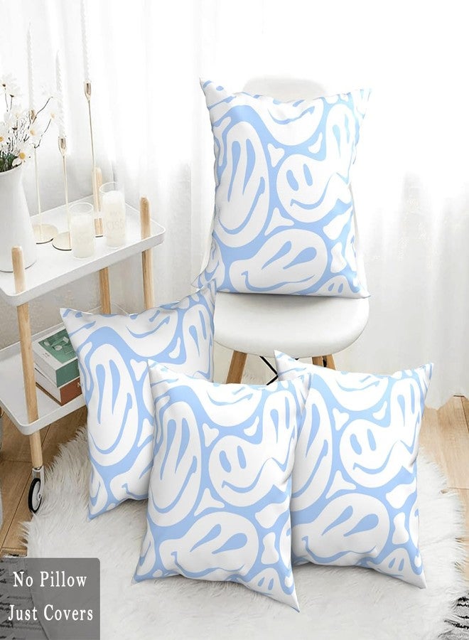 Pecfamly Cute Light Blue Room Bedroom Decor Aesthetic Cool Throw Pillows for Teen Girls, Cute Teen Room Decor Aesthetic (18"X18", Set of 2, No Inserts) - Image 5