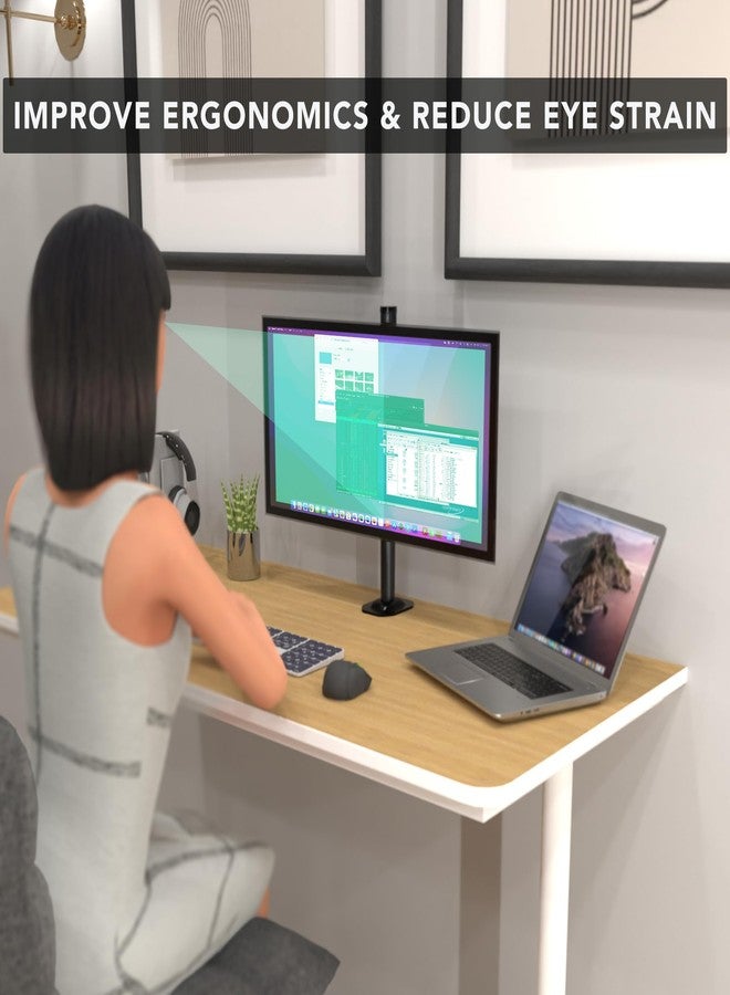 Mount-It! Single Monitor Desk Mount - Computer Screen Stand with Full Motion Adjustability - VESA Monitor Bracket Up to 32" 19.8 lbs - 360° Rotation, 160° Swivel, 40° Tilt - Clamp & Grommet Base - Image 3