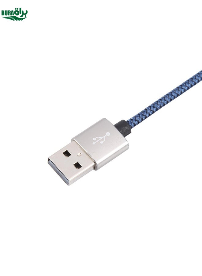 BURAQ USB Male to 3.5mm Female Weave Texture Audio Adapter(Blue) - Image 3