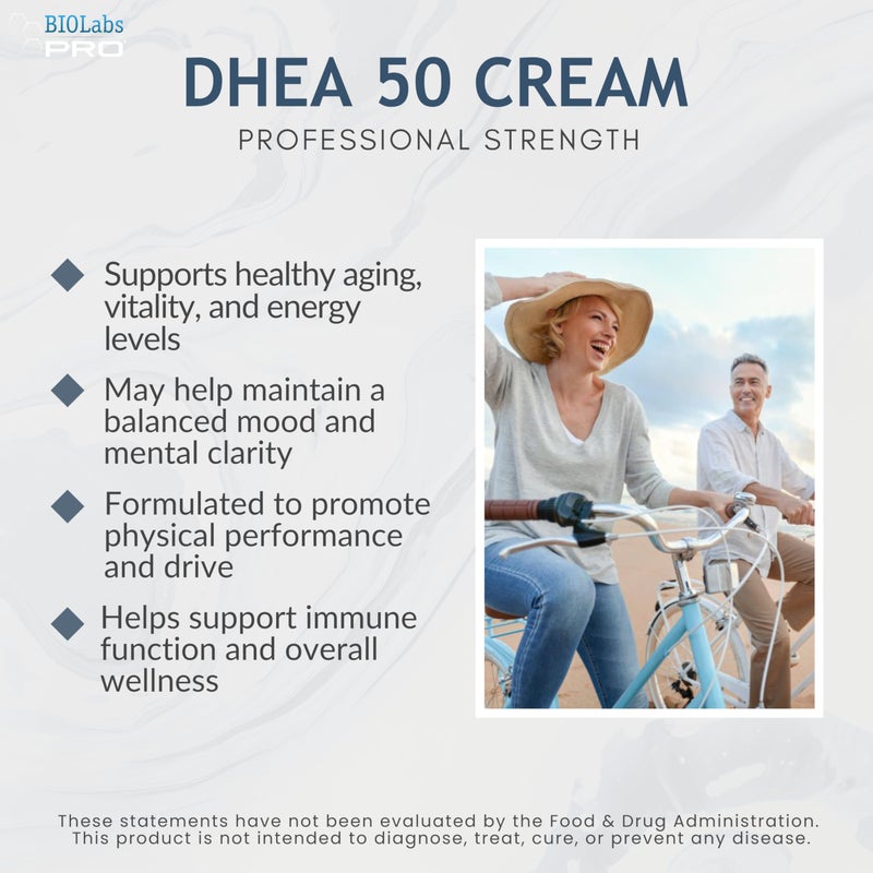 BIOLABS PRO Dhea Cream - Bioidentical Natural Dhea for Women Or Men - 50mg Per Dose - Three Month Supply - Luxury Bottle - 3.6oz - Image 2