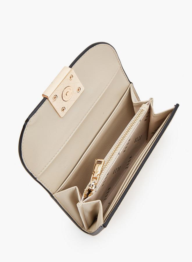 ELLE Monogram Print Wallet with Magnetic Closure - Image 5