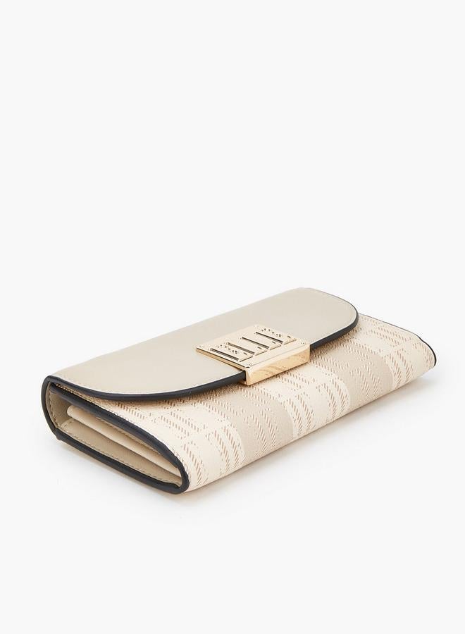 ELLE Monogram Print Wallet with Magnetic Closure - Image 4