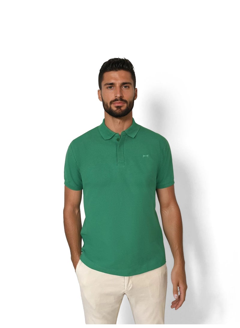 ذا فاوندر أند كو بولو رجال أكمام قصير بريميوم بيكيه قطن أخضر فوجي كلاسيك بوبو أولد موني - Image 3