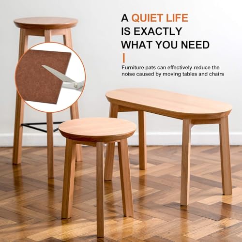 BAIPOK Furniture Pads 10 Pieces Self Adhesive Furniture Felt Pads, 8" x 6" Cuttable Felt Chair Pads, Anti Scratch Furniture Floor Protectors for Furniture Legs Hardwood Floor, Brown - Image 5