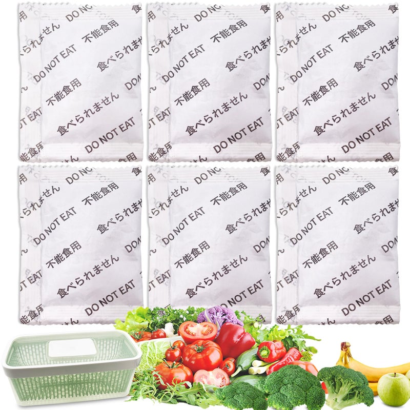 ShuRex 6 Pack Produce Saver Refills Kit for OXO GreenSaver Produce Keepers and Crisper Inserts, Keep Fruits Veg Fresh, Also Compatible with Bluapple Produce Freshness Saver Balls and other Produce Savers - Image 1