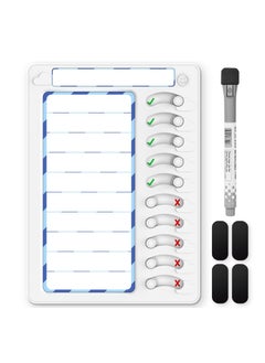 Erasable Chore Chart for Kids Multiple Kids Chore Board ADHD Tools for Kids to Do List Routine Checklist Task Planning Board with Magnetic Stickers and Markers with 10 Sliders