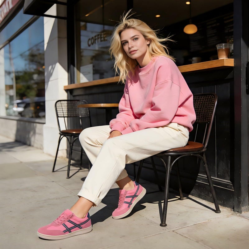 LeIsfIt Women's Barefoot Slip-On Sneakers Wide Toe Box Breathable Comfort Shoes for Tennis Walking & Everyday Hot Pink Size 9 - Image 2