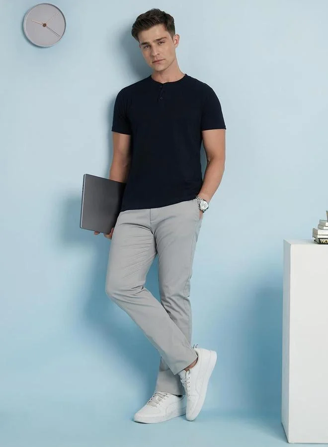 Dennis Lingo Dennis lingo Buttoned Round Neck Pure Cotton T-Shirt