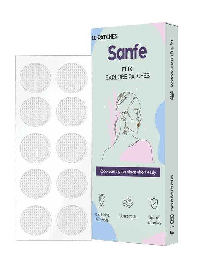 Sanfe Invisible Earlobe Patches For Pierced Ears Hide The Look of Torn or Stretched Piercings - Protect Ear Lobes from Tearing - Pack of 10 - Image 1