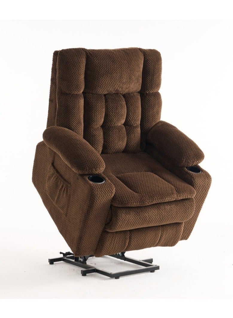 Electric Power Lift Recliner Chair, Fabric Padded Elderly Assist Sofa with Footrest, Comfortable Living Room Relax Recliner Sofa - Image 5