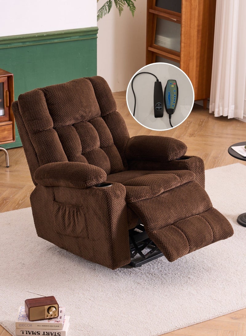 Electric Power Lift Recliner Chair, Fabric Padded Elderly Assist Sofa with Footrest, Comfortable Living Room Relax Recliner Sofa - Image 2
