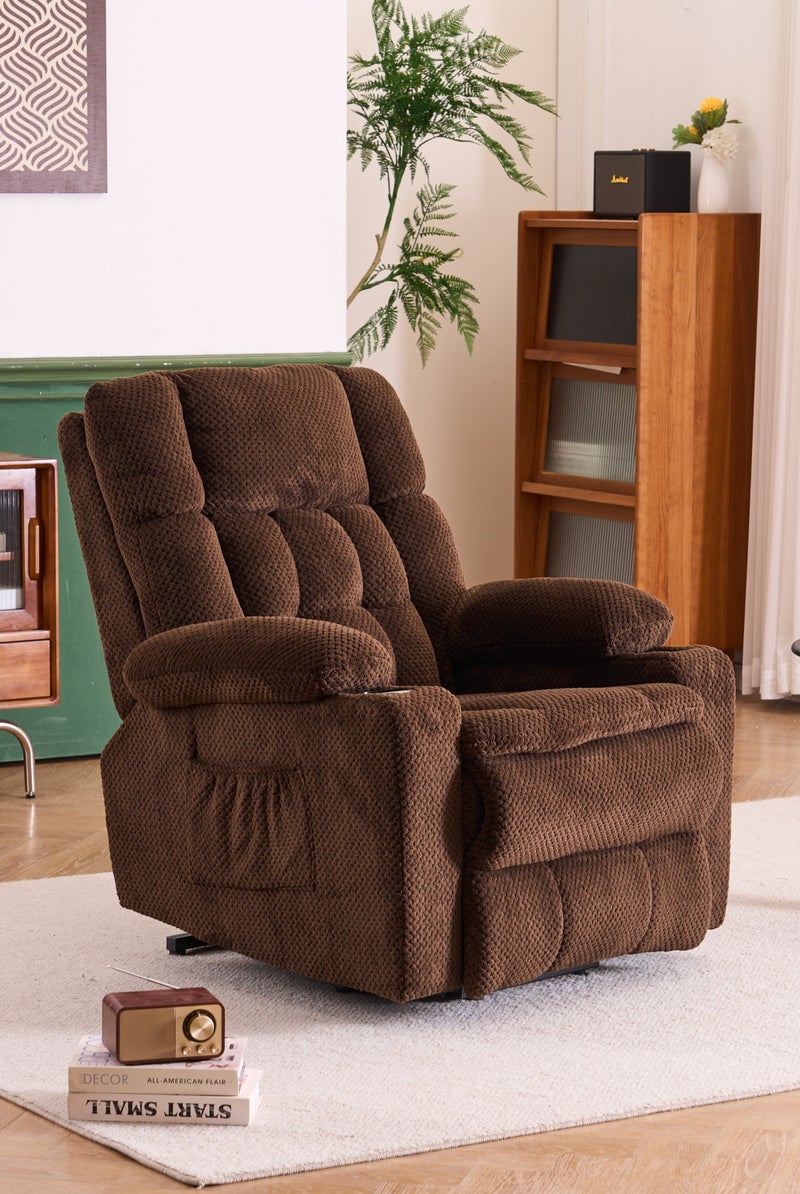 Electric Power Lift Recliner Chair, Fabric Padded Elderly Assist Sofa with Footrest, Comfortable Living Room Relax Recliner Sofa - Image 1