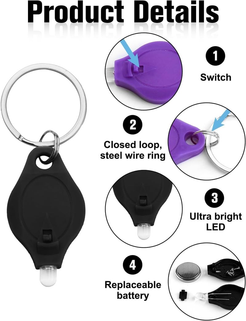 Novstuf 8PCS Mini Keyring Torch - Portable LED Keychain Flashlights - Image 3