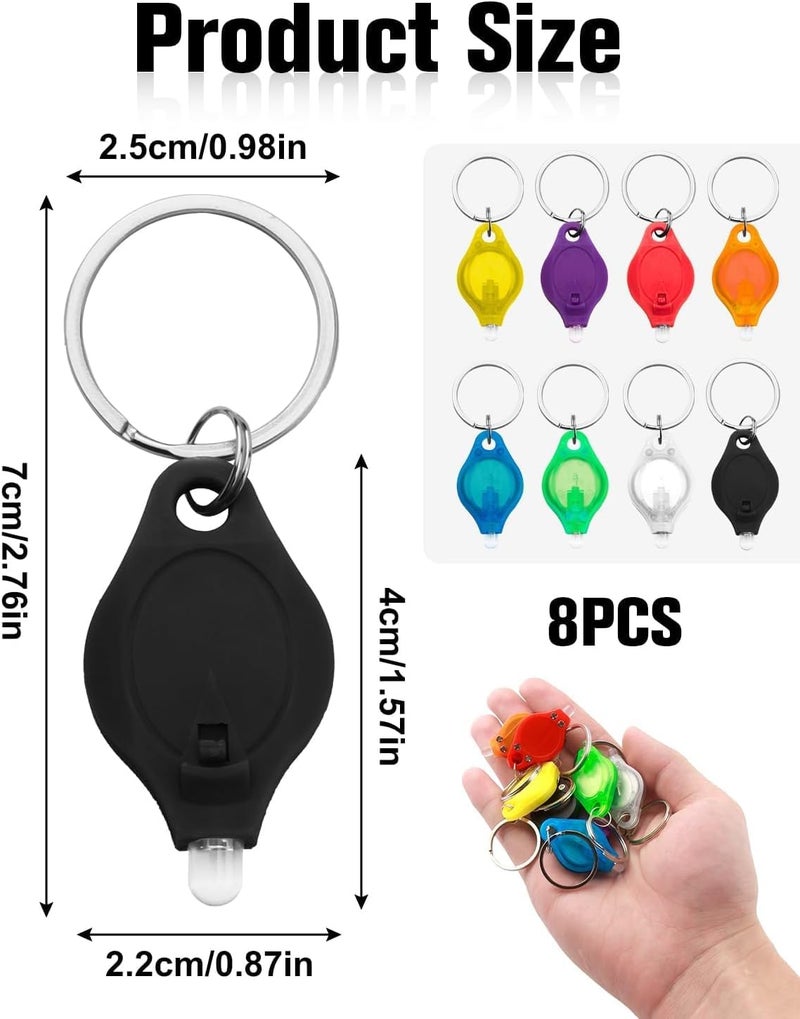 Novstuf 8PCS Mini Keyring Torch - Portable LED Keychain Flashlights - Image 2