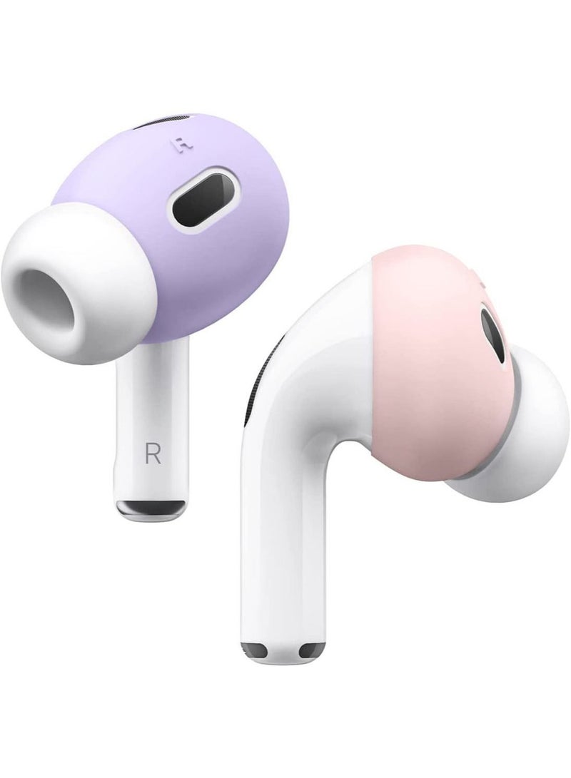 Elago Ear Tips Cover for AirPods Pro 2 Anti Slip Silicone 2 Pairs - Lovely Pink and Lavender - Image 1