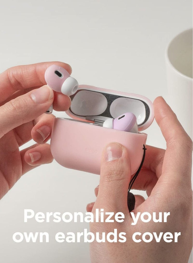 Elago Ear Tips Cover for AirPods Pro 2 Anti Slip Silicone 2 Pairs - Lovely Pink and Lavender - Image 4