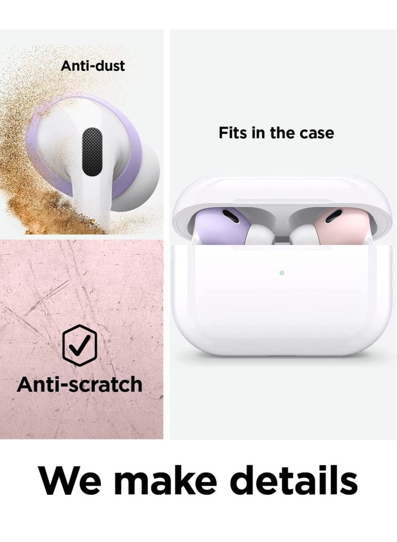 Elago Ear Tips Cover for AirPods Pro 2 Anti Slip Silicone 2 Pairs - Lovely Pink and Lavender - Image 3