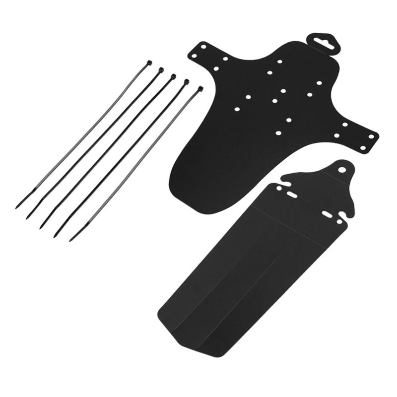Mountain Bike Plastic Mudguard Set Cycling Mud Guard Protection Black - Image 2