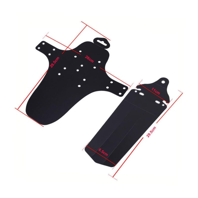 Mountain Bike Plastic Mudguard Set Cycling Mud Guard Protection Black - Image 3