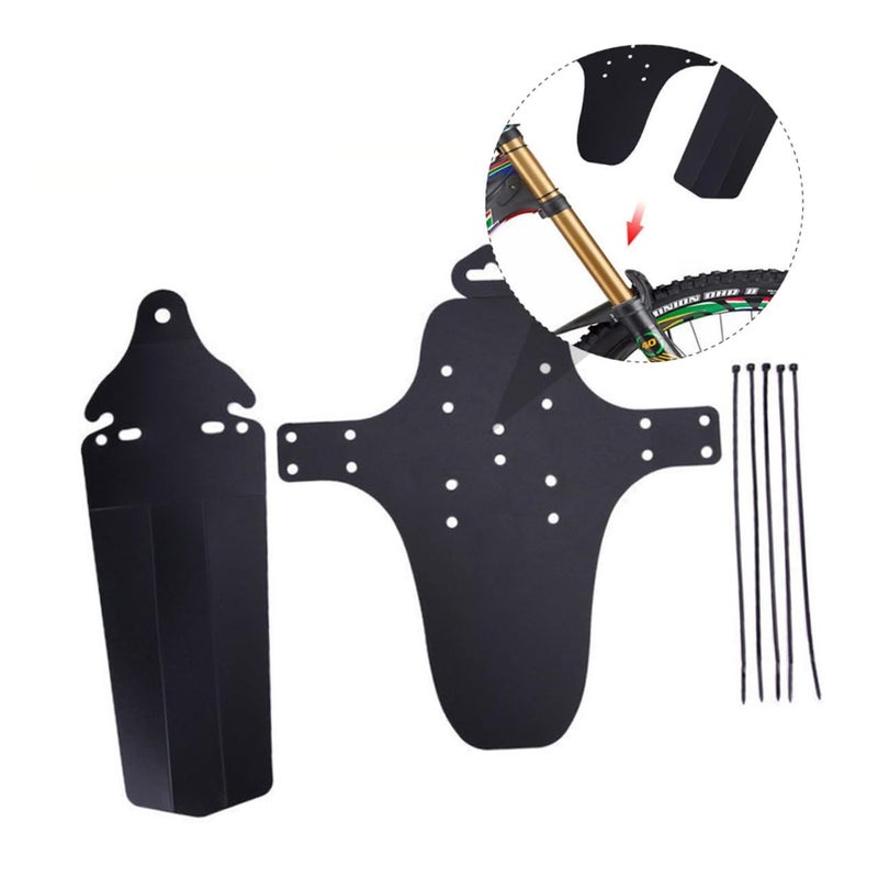 Mountain Bike Plastic Mudguard Set Cycling Mud Guard Protection Black - Image 5