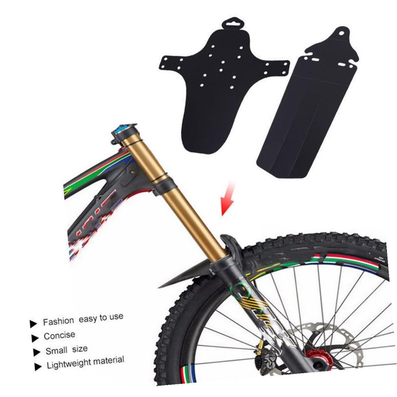 Mountain Bike Plastic Mudguard Set Cycling Mud Guard Protection Black - Image 4