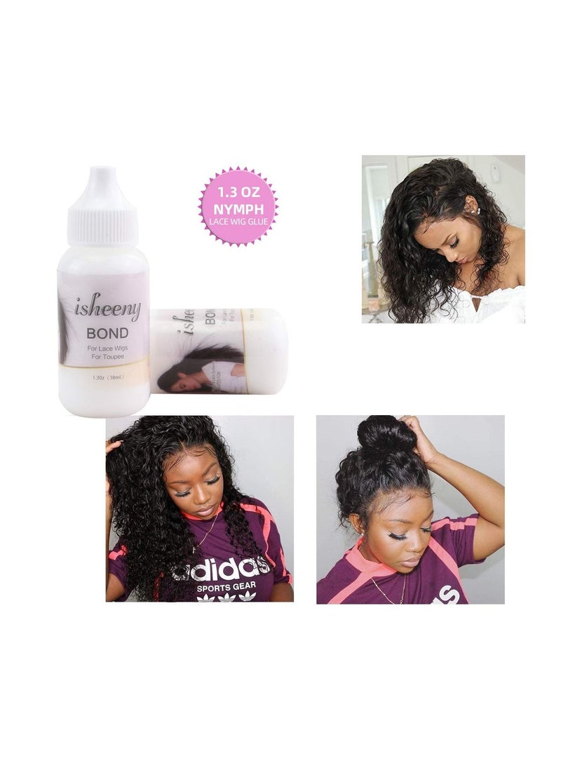 Estelle Lace Wigs Adhesive 1.3 Ounce Invisible Safe Nontoxic Hair Glue for for Poly and lace Hairpieces Lace Wigs Closure Frontal Toupee Systems Color #5 - Image 3