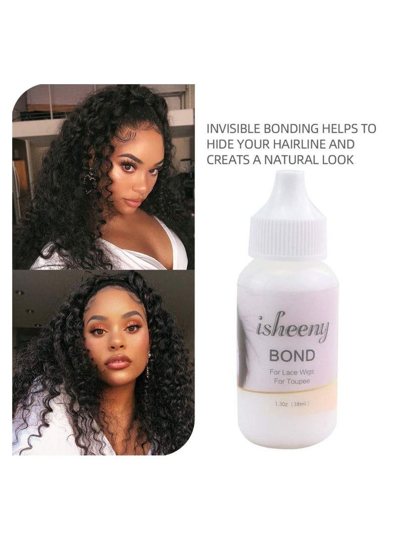 Estelle Lace Wigs Adhesive 1.3 Ounce Invisible Safe Nontoxic Hair Glue for for Poly and lace Hairpieces Lace Wigs Closure Frontal Toupee Systems Color #5 - Image 4