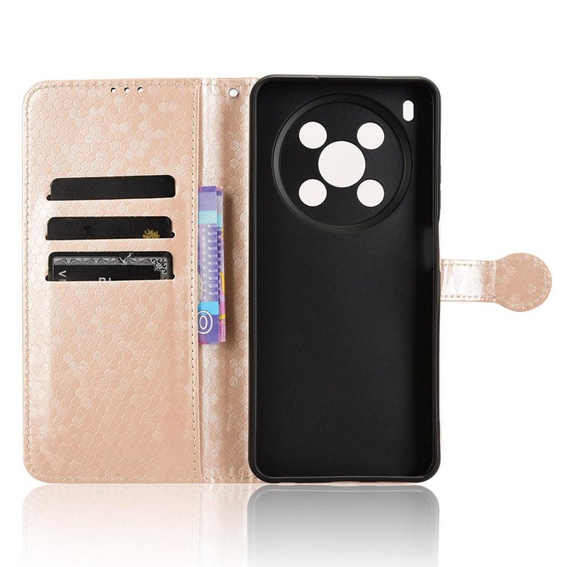 HuHa Case Cover For ZTE Blade V70 Max Honeycomb Dot Texture Leather Phone Case(Gold) - Image 4