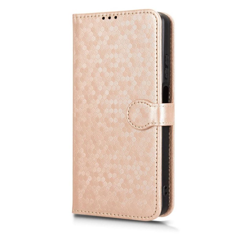 HuHa Case Cover For ZTE Blade V70 Max Honeycomb Dot Texture Leather Phone Case(Gold) - Image 2