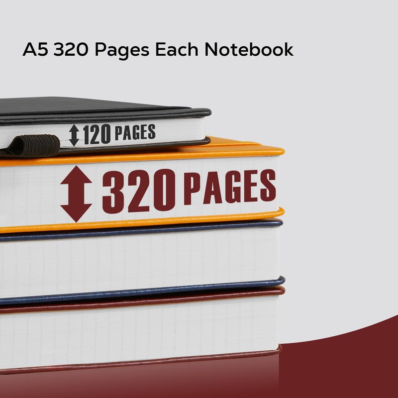 FOCUS DAY Lined Thick Journal Notebook for Writing Women Men, 320 Pages, Medium 5.7 inches x 8.4 inches, Hardcover Leather Notebook with 100 gsm Thick Paper, Burgundy - Image 3