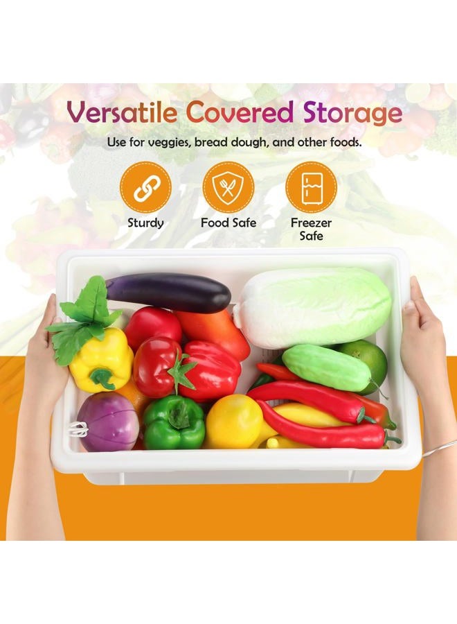 Barydat 2 Pack Food Storage Box Tote, Freezer and Dishwasher Safe Commercial Food Storage Containers, Storage Bins with Lids for Fruits Vegetables Grains Home Organization, White (3.5 Gallon) - Image 4