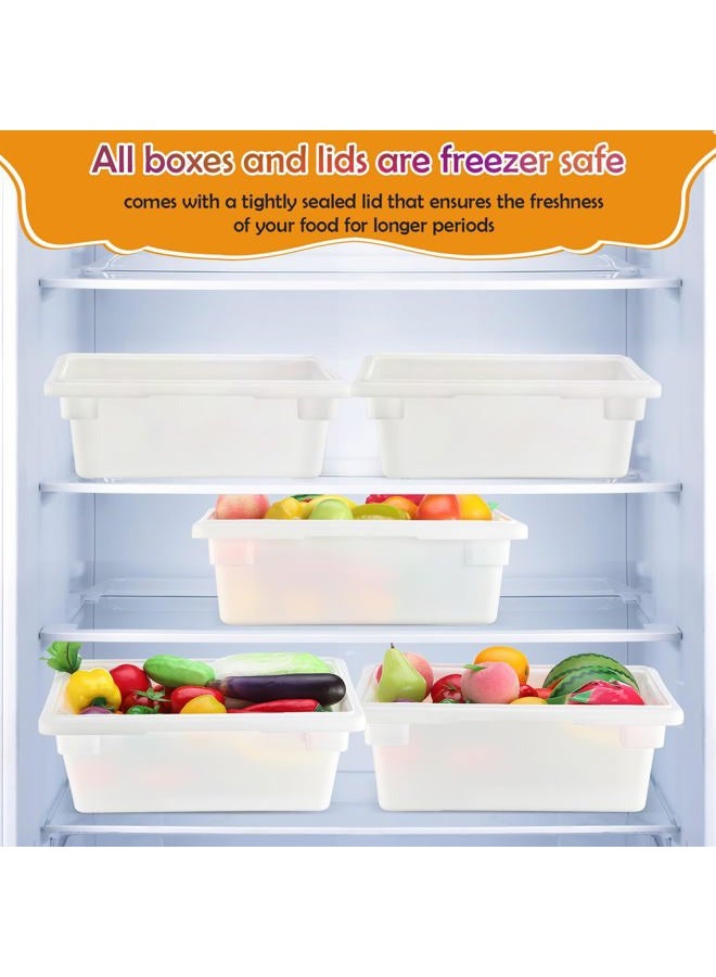 Barydat 2 Pack Food Storage Box Tote, Freezer and Dishwasher Safe Commercial Food Storage Containers, Storage Bins with Lids for Fruits Vegetables Grains Home Organization, White (3.5 Gallon) - Image 5