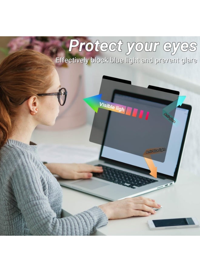 Magnetic Laptop Privacy Screen 14 Inch 16:10, Anti-Spy Filter, Matte Anti Glare Blue Light Protector, Easy Install & Remove - Image 3