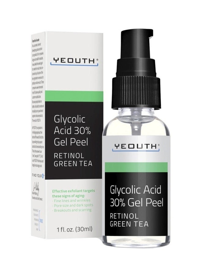 Yeouth 30% Glycolic Acid Peel With Retinol, Green Tea, 1Oz