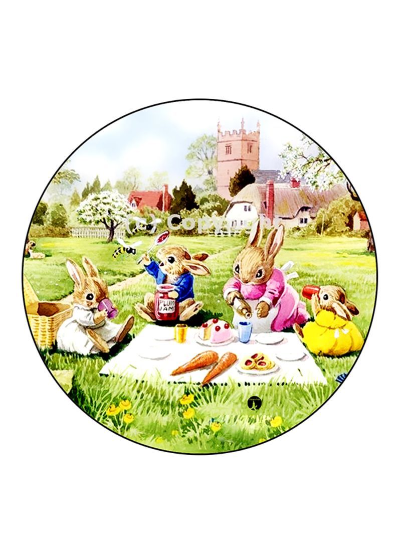 Rabbits Printed Mouse Pad  Multicolour