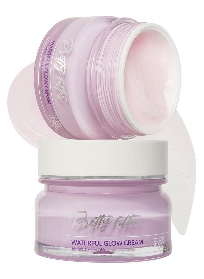 Touch in Sol Touch in Sol Hydrating Face Moisturizer Gel Cream 2 Pack - Plumped Up Lightweight Day and Night Cream with Hyaluronic Acid and Collagen - Pretty Filter Waterful Glow Cream, 1.76 oz.  - Image 1