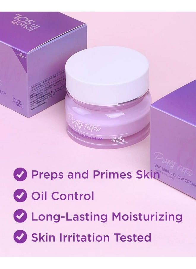 Touch in Sol Touch in Sol Hydrating Face Moisturizer Gel Cream 2 Pack - Plumped Up Lightweight Day and Night Cream with Hyaluronic Acid and Collagen - Pretty Filter Waterful Glow Cream, 1.76 oz.  - Image 3