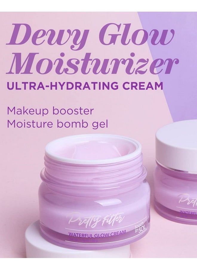 Touch in Sol Touch in Sol Hydrating Face Moisturizer Gel Cream 2 Pack - Plumped Up Lightweight Day and Night Cream with Hyaluronic Acid and Collagen - Pretty Filter Waterful Glow Cream, 1.76 oz.  - Image 2