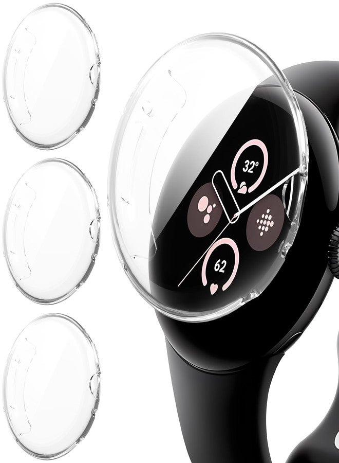 Suoman حافظة واقية من الخدوش Suoman 3-Pack لساعات Google Pixel Watch 3/2/1 بحجم 41 مم، [مضادة للخدوش] غلاف واقي ناعم TPU من جميع الجهات - شفاف + شفاف + شفاف - Image 1
