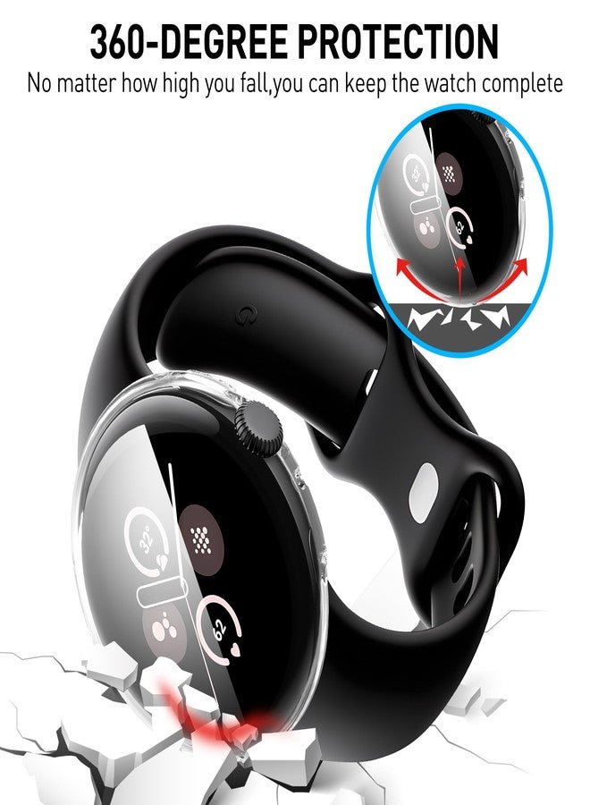 Suoman حافظة واقية من الخدوش Suoman 3-Pack لساعات Google Pixel Watch 3/2/1 بحجم 41 مم، [مضادة للخدوش] غلاف واقي ناعم TPU من جميع الجهات - شفاف + شفاف + شفاف - Image 4