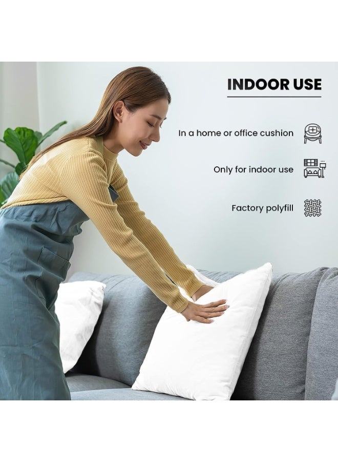 Cushion Filler Pack of 8 - 50 x 50 cm, Decorative Pillow Inserts, Bedding Cushion Inner Pads Pillow Inserts Cotton Blend Cover Hollowfibre Square Cushion Stuffer, White - Image 2