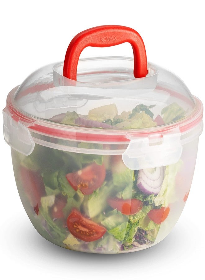 Komax Biokips Set of 2 Large Salad Bowls with Lids - 4.2 Qt Airtight Plastic Food Storage Containers - BPA-Free Salad Bowl with Lid that Locks - Microwave & Dishwasher Safe Salad Mixing Bowls - Image 2