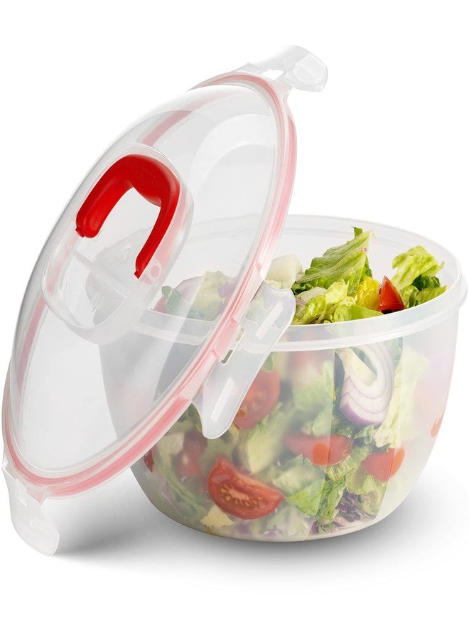 Komax Biokips Set of 2 Large Salad Bowls with Lids - 4.2 Qt Airtight Plastic Food Storage Containers - BPA-Free Salad Bowl with Lid that Locks - Microwave & Dishwasher Safe Salad Mixing Bowls - Image 3