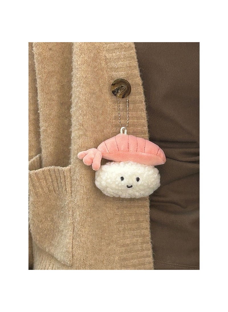 Generic - Cute Sushi Shrimp Doll Plush Keychain One sweet shrimp sushi - Image 1