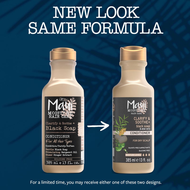 Maui Moisture Clarify & Soothe + Black Soap Conditioner, Hydrating, 13 fl oz - Image 2