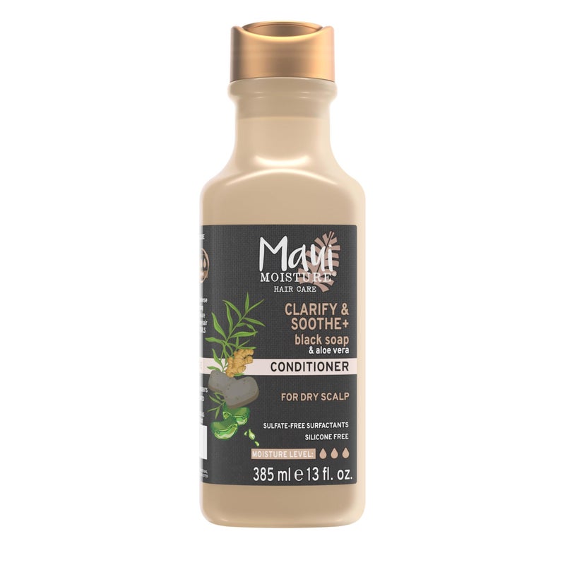 Maui Moisture Clarify & Soothe + Black Soap Conditioner, Hydrating, 13 fl oz - Image 1