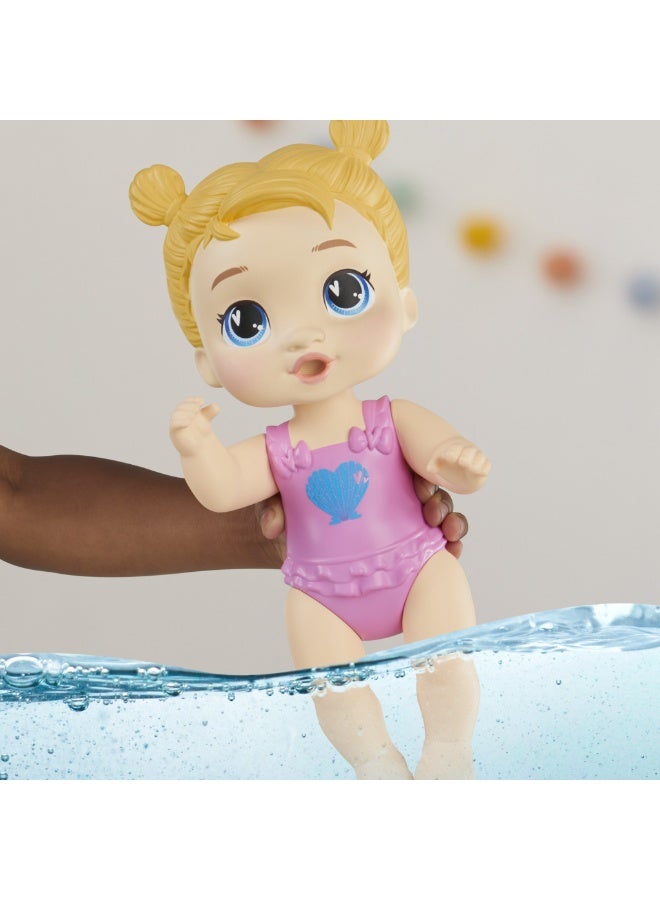 Baby Alive Mermaid Splash Harper Hugs Waterplay Doll, Blonde Hair, 11 Inches, Water Safe Toys for 3 Year Old Girls and Boys & Up - Image 1