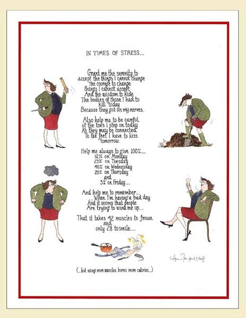 Samuel Lamont Linen Tea Towel in Times of Stress Design